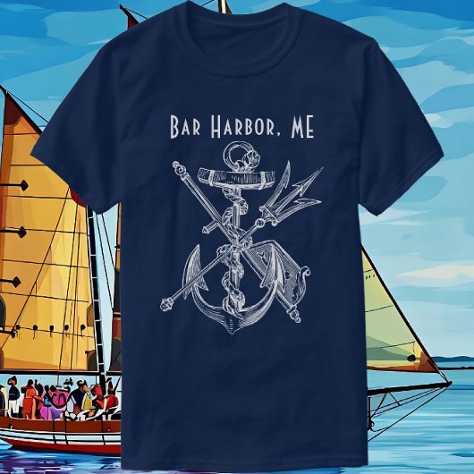 Bar Harbor Maine Boat Anker Nautische Reizen T-shirt