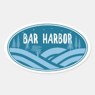 Bar Harbor Maine buitenshuis Ovale Sticker