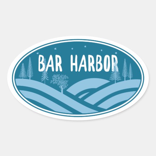 Bar Harbor Maine buitenshuis Ovale Sticker (Voorkant)