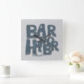 Bar Harbor Maine Denim Letter Wall Clock Vierkante Klok (Huis)