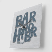Bar Harbor Maine Denim Letter Wandklok (Hoek)