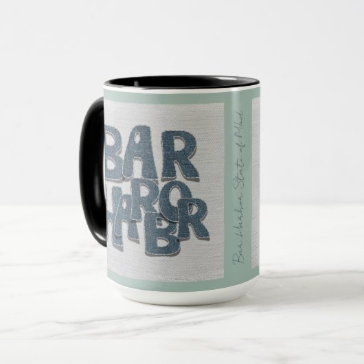 Bar Harbor Maine Denim Mug Mok (Voorkant links)