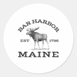 Bar Harbor Maine Eland Wandeltochten Buiten Acadia Ronde Sticker