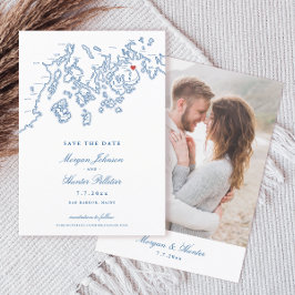 Bar Harbor Maine Kaart Marine Blauwe Foto