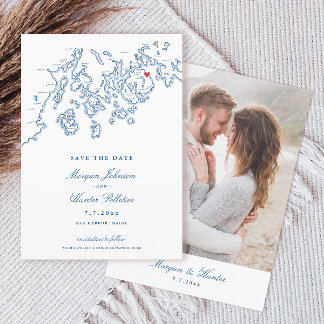 Bar Harbor Maine Kaart Marine Blauwe Foto