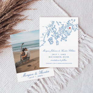 Bar Harbor Maine Kaart Marine Blauwe Foto