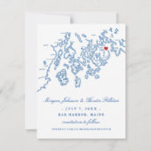 Bar Harbor Maine Kaart Navy Blauwe Foto (Voorkant)