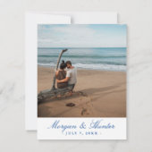 Bar Harbor Maine Kaart Navy Blauwe Foto (Achterkant)