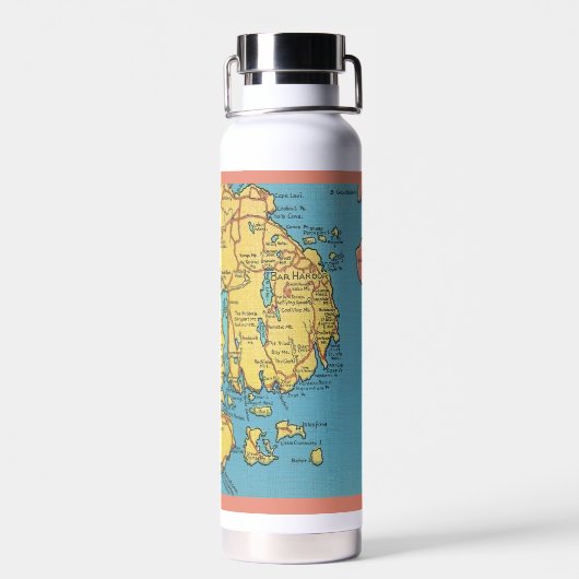 Bar Harbor Maine  kaart Waterfles (Achterkant)