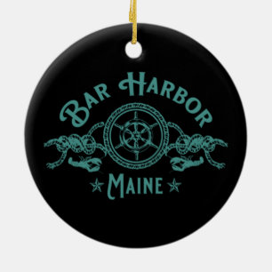 BAR HARBOR MAINE KEEPSAKE SOUVENIR HOLIDATIE KERAMISCH ORNAMENT