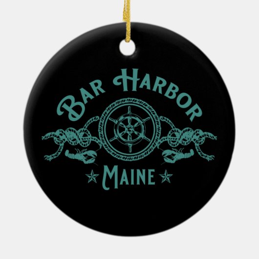 BAR HARBOR MAINE KEEPSAKE SOUVENIR HOLIDATIE KERAMISCH ORNAMENT (Achterkant)