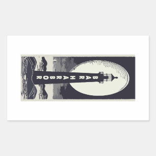Bar Harbor Maine Lighthouse Moon Rechthoekige Sticker