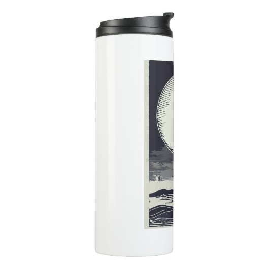 Bar Harbor Maine Lighthouse Moon Thermosbeker (Gedraaid links)