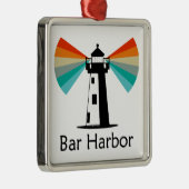 Bar Harbor Maine Lighthouse Rainbow Metalen Ornament (Rechts)