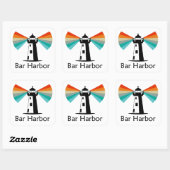 Bar Harbor Maine Lighthouse Rainbow Vierkante Sticker (Vel)