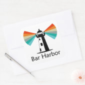 Bar Harbor Maine Lighthouse Rainbow Vierkante Sticker (Envelop)