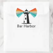 Bar Harbor Maine Lighthouse Rainbow Vierkante Sticker (Tas)