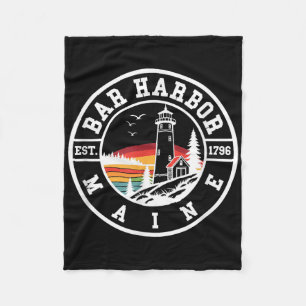 Bar Harbor - Maine - Retro Design - Clic Fleece Deken