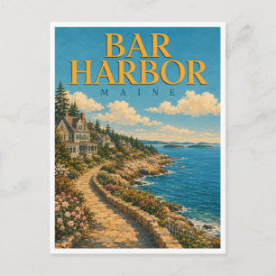Bar Harbor Maine Shore Path GeoSaga Briefkaart