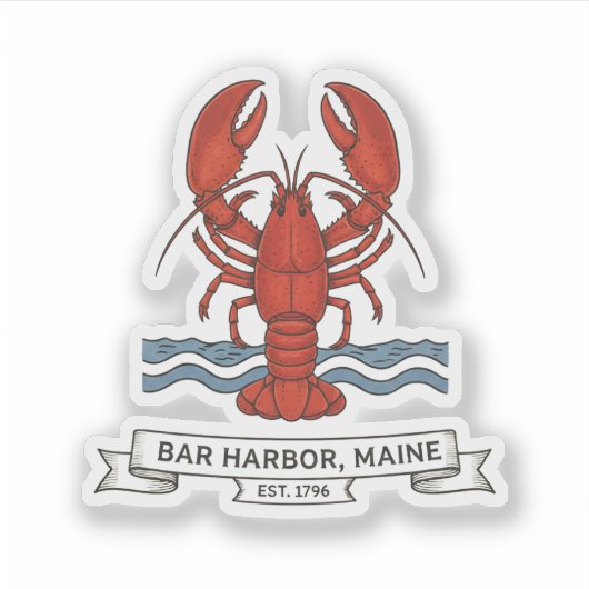 Bar Harbor, Maine Sticker (Voorkant)