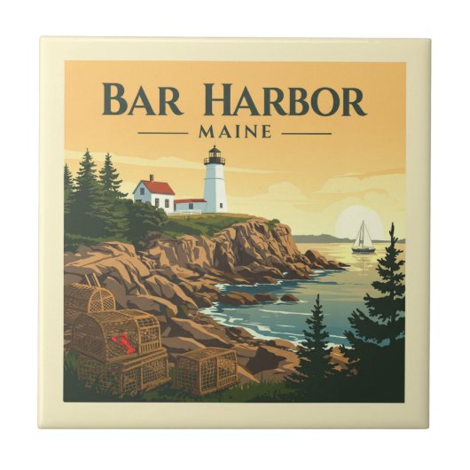  Bar Harbor Maine Tegeltje (Voorkant)