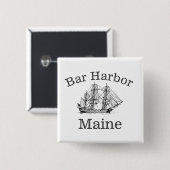 Bar Harbor Maine Vierkante Button 5,1 Cm (Voorkant /achterkant)