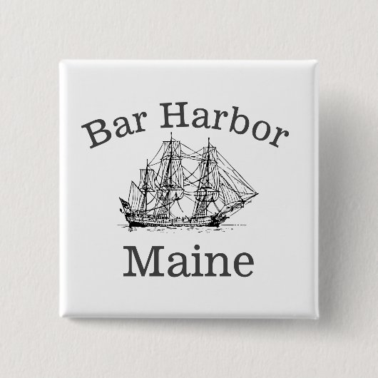 Bar Harbor Maine Vierkante Button 5,1 Cm (Voorkant)