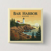  Bar Harbor Maine Vierkante Button 5,1 Cm (Voorkant)