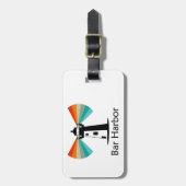 Bar Harbor Maine Vuurtoren Regenboog Bagagelabel (Voorkant verticaal)