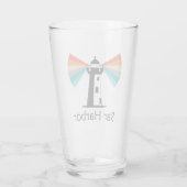Bar Harbor Maine Vuurtoren Regenboog Glas (Achterkant)