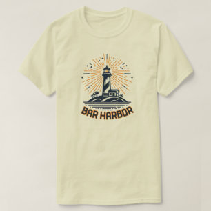 Bar Harbor Maine Vuurtoren Zonsopgang T-shirt