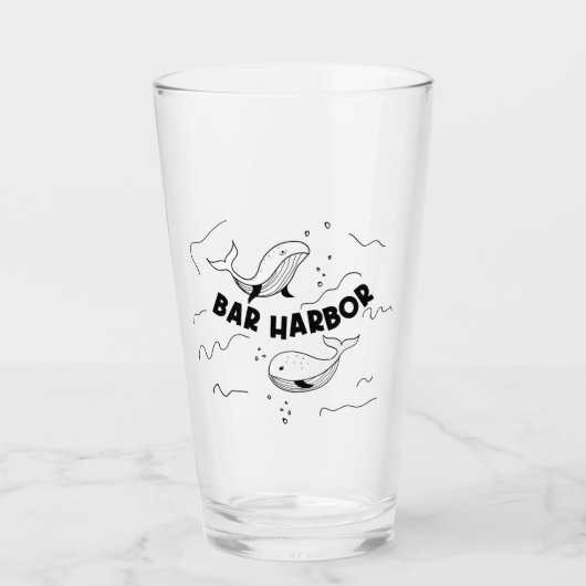 Bar Harbor Maine Walvissen Glas (Voorkant)