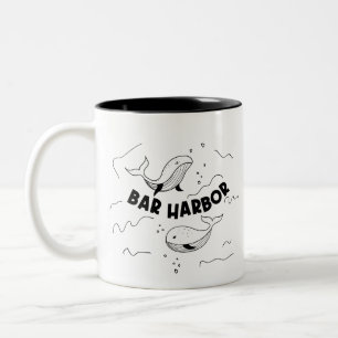 Bar Harbor Maine Walvissen Tweekleurige Koffiemok
