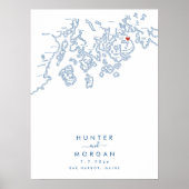 Bar Harbor Maine Wedding Modern Guest Book Poster (Voorkant)