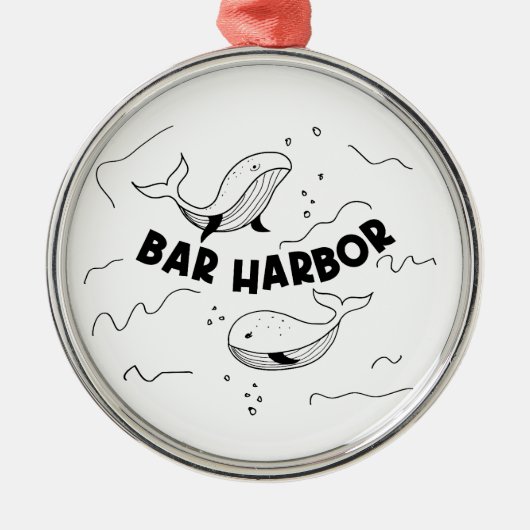 Bar Harbor Maine Whales Metalen Ornament (Voorkant)