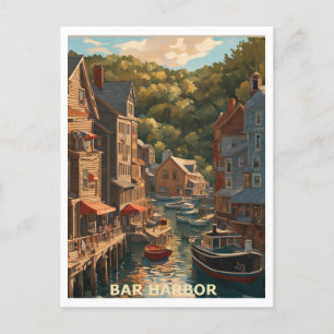 Bar Harbor ME Graphic Art Design Briefkaart