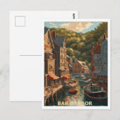 Bar Harbor ME Graphic Art Design Briefkaart (Voorkant / Achterkant)