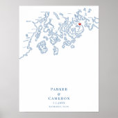 Bar Harbor ME Wedding Elegant gastenboek Poster (Voorkant)