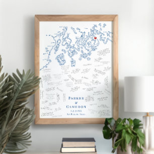 Bar Harbor ME Wedding Elegant gastenboek Poster