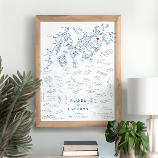 Bar Harbor ME Wedding Elegant gastenboek Poster