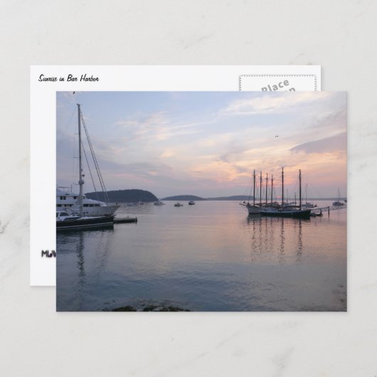 Bar Harbor schepen bij zonsopgang I Briefkaart (Voorkant / Achterkant)