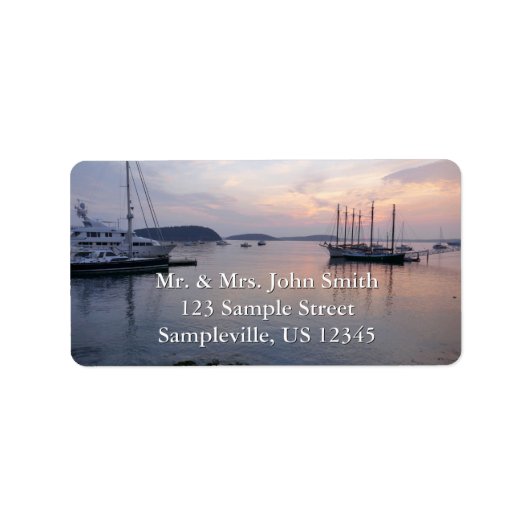 Bar Harbor schepen bij zonsopgang I Etiket (Voorkant)