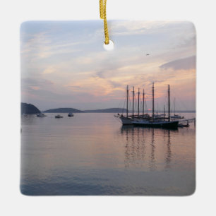 Bar Harbor schepen bij zonsopgang I Keramisch Ornament