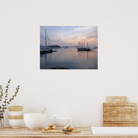 Bar Harbor schepen bij zonsopgang I Poster (Keuken)
