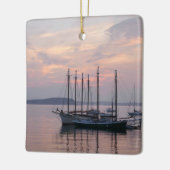 Bar Harbor schepen bij zonsopgang II Keramisch Ornament (Links)