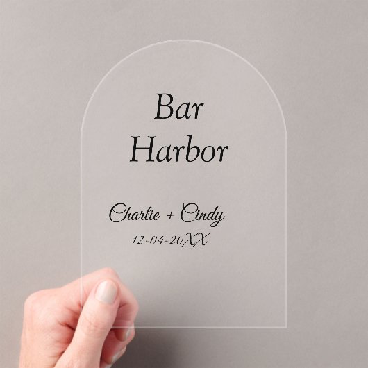 Bar Harbor vrijgezellenfeest bruidsmeisje bruiloft Acryl Uitnodigingen (Insitu (Draagbaar))