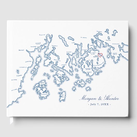 Bar Harbour Guest Book - Penobscot Bay Maine Map Gastenboek (Voorkant)