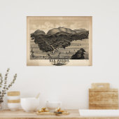 Bar Harbour Maine 1886 Antiek Panorama Poster (Keuken)