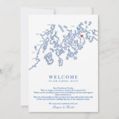 Bar Harbour Maine Bruiloft Welkomstroute Bedankkaart (Voorkant)