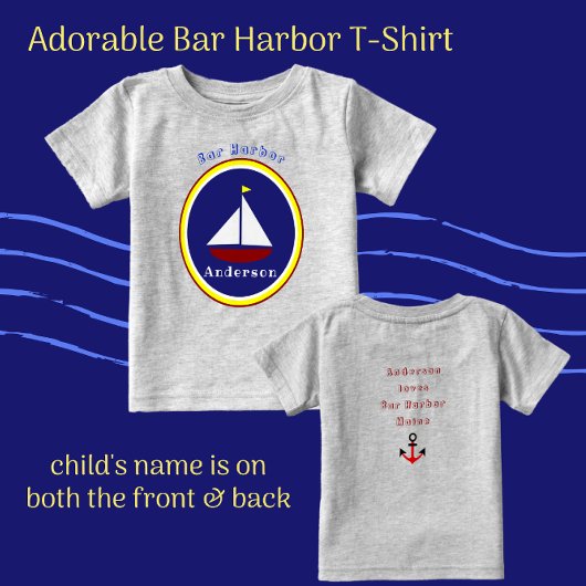 Bar Harbour Maine Cute Sailboat met kindnaam